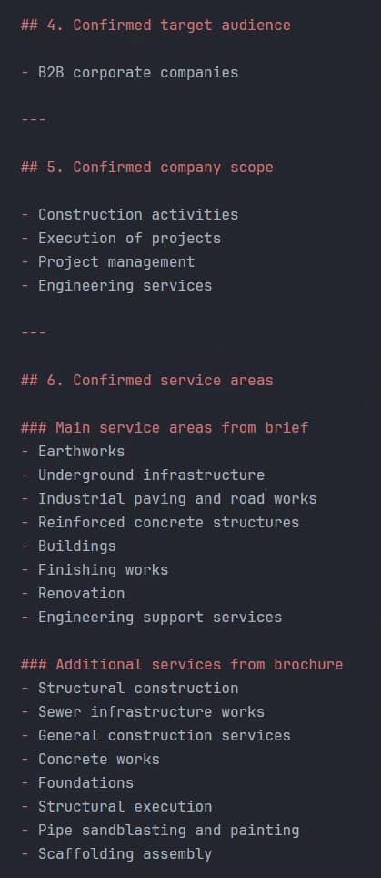 OFK audience, company scope, and service taxonomy