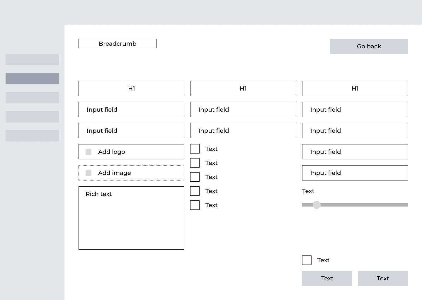 Low-fidelity Adclusive campaign creation form